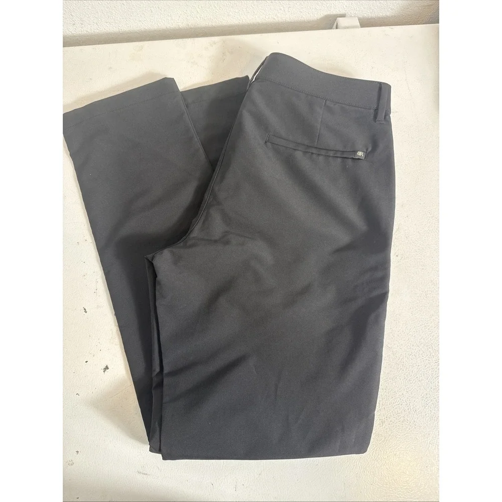 Banana Republic Pants Mens Flat Front Black Performance Golf 33x32 Excellent